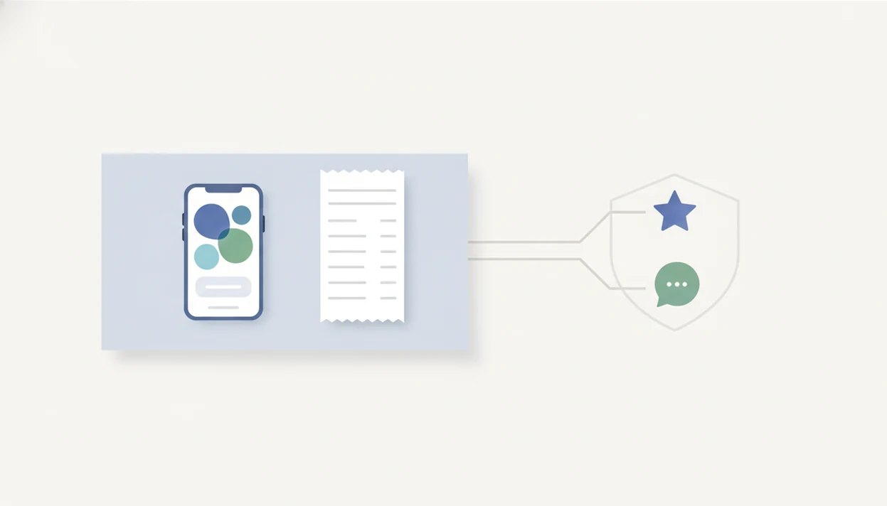 An illustration shows a safe feedback flow with equal paths to reviews and private customer feedback.