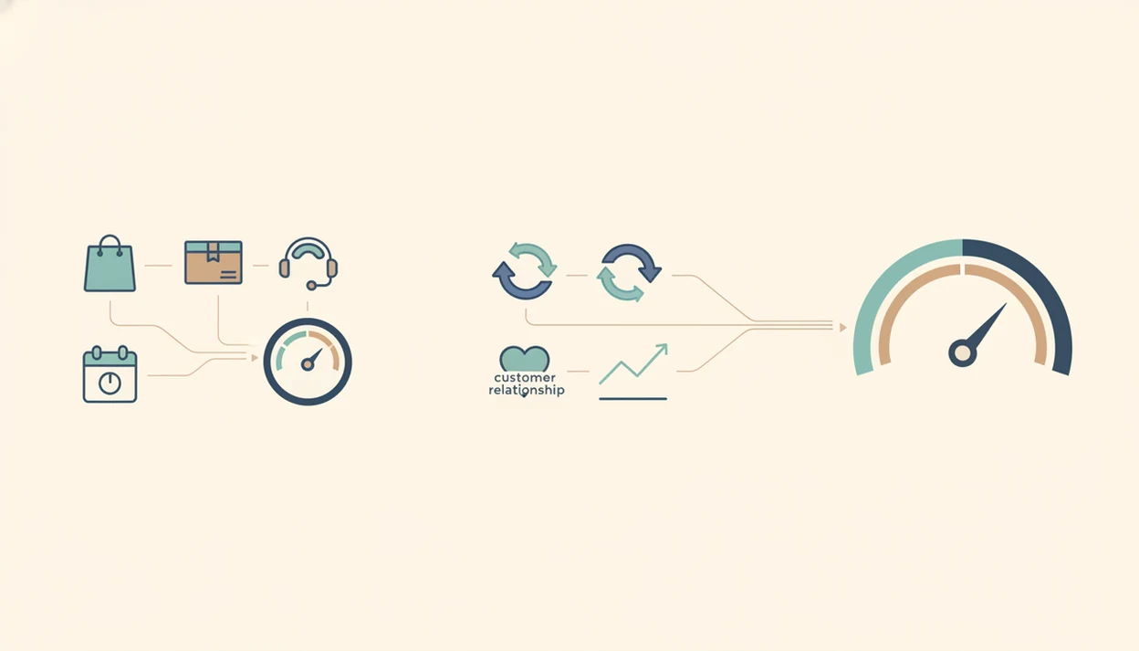 A simple visual decision path contrasts moment feedback with longer-term loyalty signals.